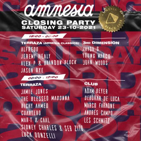 Amnesia Ibiza - The Closing 2021
